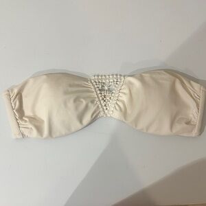 Victoria Secret cream bandeau white boho crocheting one-piece bikini swimwear